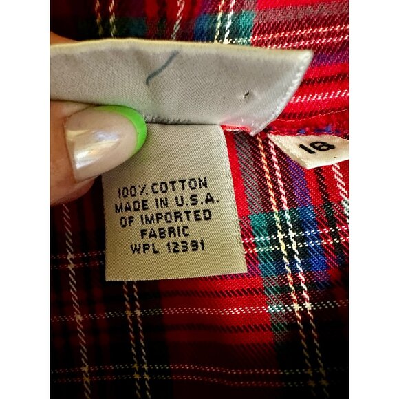 Vintage 90s Red Tartan Plaid Jumper Dress by Portraits Northern Isles Women’s 16 - Picture 7 of 9